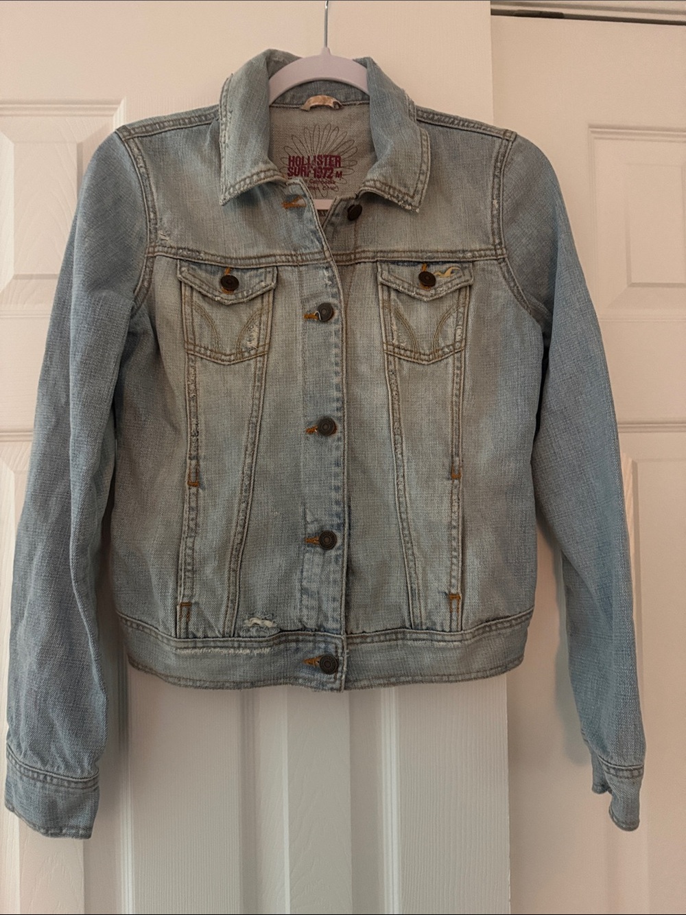 Vintage Hollister Light Wash Denim Jean Jacket - Faded Blue